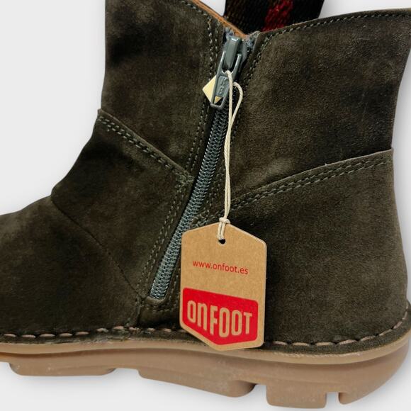 On Foot Silken Waterproof Suede Bootie in Khaki Size 38 NEW - Picture 5 of 13